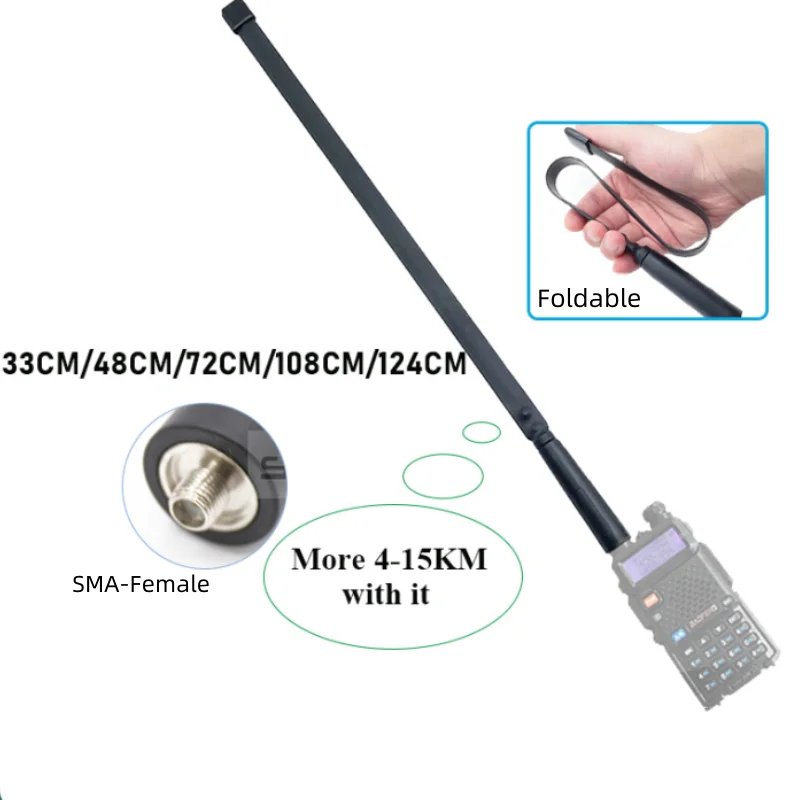 Walkie Talkie CS Tactical Antenna UV-K5 Foldable Aerial SMA-F VHF UHF UV-5R UV-82 UV-S9 Plus UV-9R PLUS UV16 Accessories