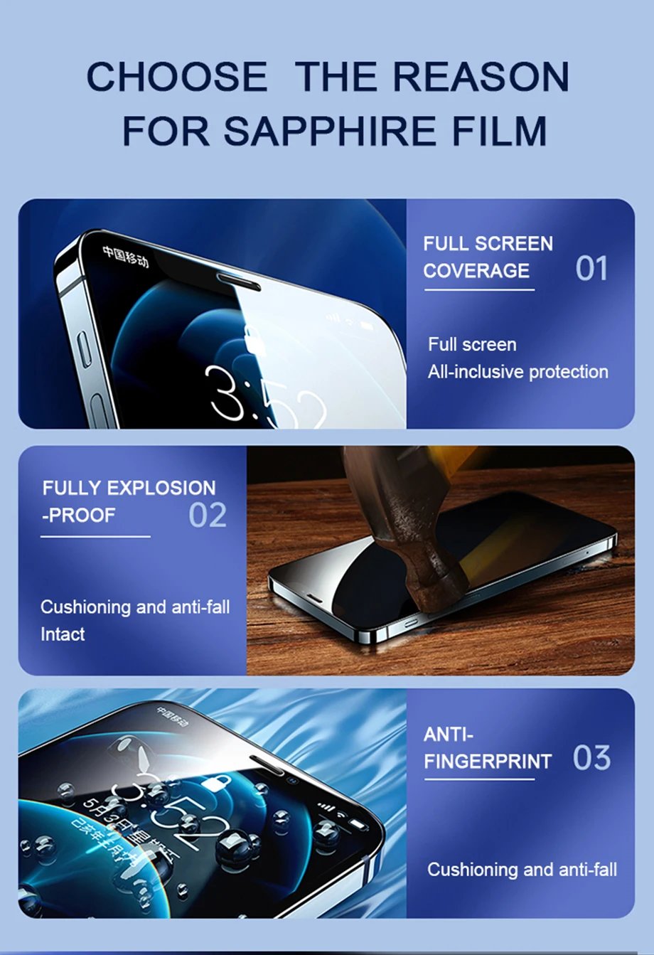 4PCS Tempered Glass For IPhone 15 14 13 12 11 Pro X XR XS MAX 6 7 8 Plus Screen Protectors On For iPhone 13 12 Mini 14 Pro Glass