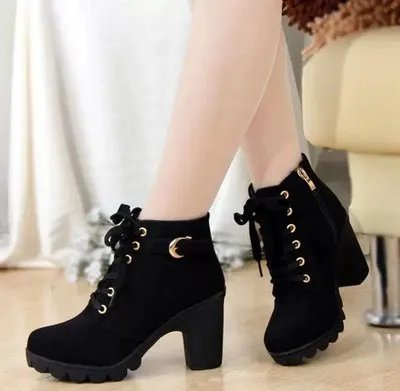 Winter High Heeled Women Boots Cross Straps Short Boots Comfortable Waterproof Boots Warm Plus Size 42 Botas Femininas Winter High Heeled Women Boots Cross Straps Short Boots Comfortable Waterproof Boots Warm Plus Size 42 Botas Femininas