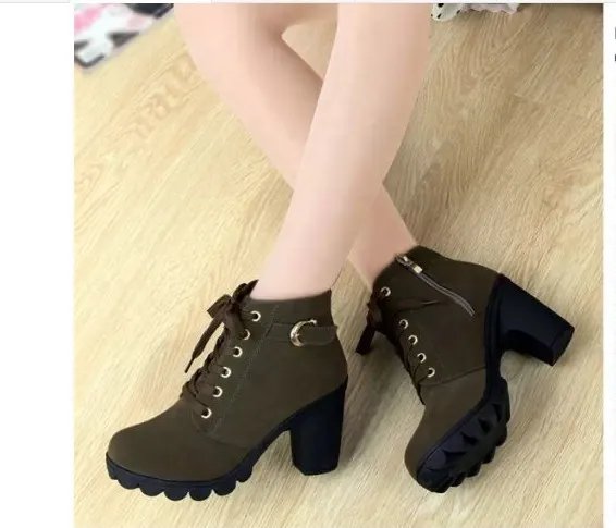 Winter High Heeled Women Boots Cross Straps Short Boots Comfortable Waterproof Boots Warm Plus Size 42 Botas Femininas Winter High Heeled Women Boots Cross Straps Short Boots Comfortable Waterproof Boots Warm Plus Size 42 Botas Femininas