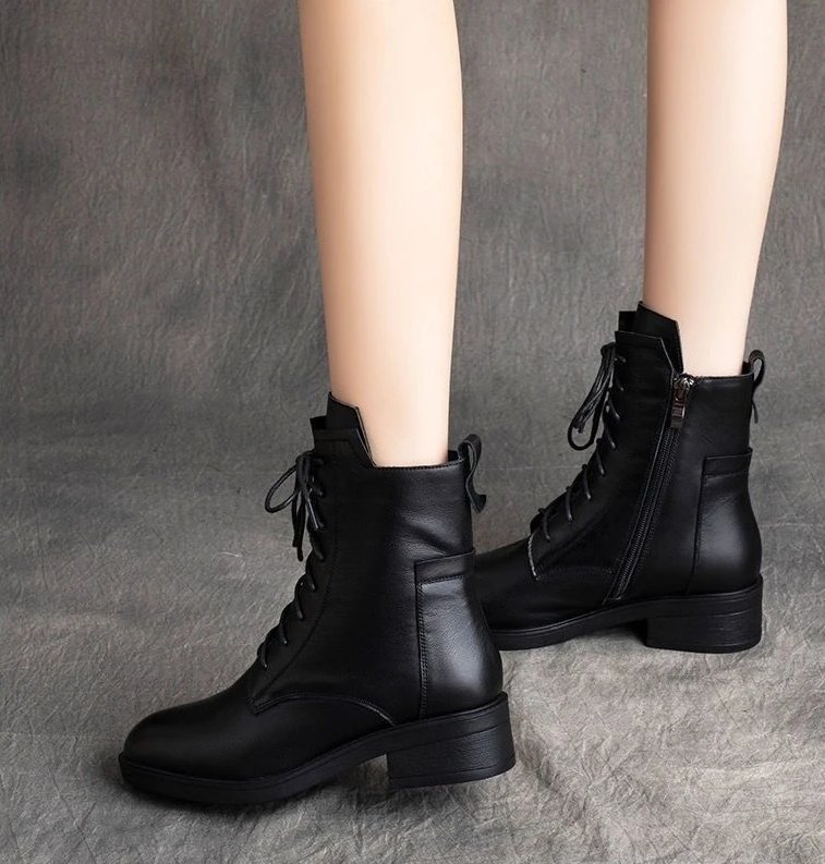 Classic Ankle Boots Spring Womens Shoes Low Heel Chelsea Boots 2024 New Pu Leather Shoes for Women Large Size 41 Winter Booties