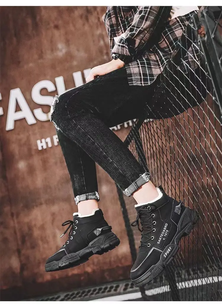 New Boots Men Winter Fashion Plush Shoes Snow Boots Male Casual Outdoor Sneakers Lace Up Warm Shoes Non Slip Ankle Boots Male New Boots Men Winter Fashion Plush Shoes Snow Boots Male Casual Outdoor Sneakers Lace Up Warm Shoes Non Slip Ankle Boots Male