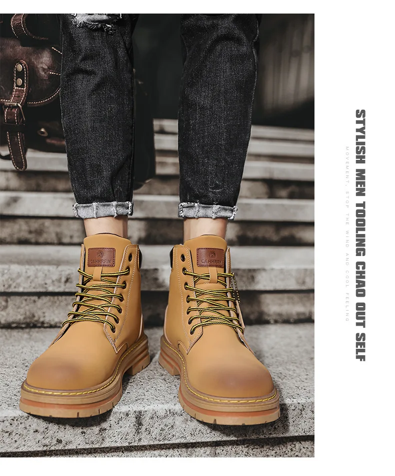 High Top Boots Men's Leather Shoes Fashion Motorcycle Ankle Boots for Men Winter Boots Man Shoes Lace-Up Botas Hombre High Top Boots Men's Leather Shoes Fashion Motorcycle Ankle Boots for Men Winter Boots Man Shoes Lace-Up Botas Hombre