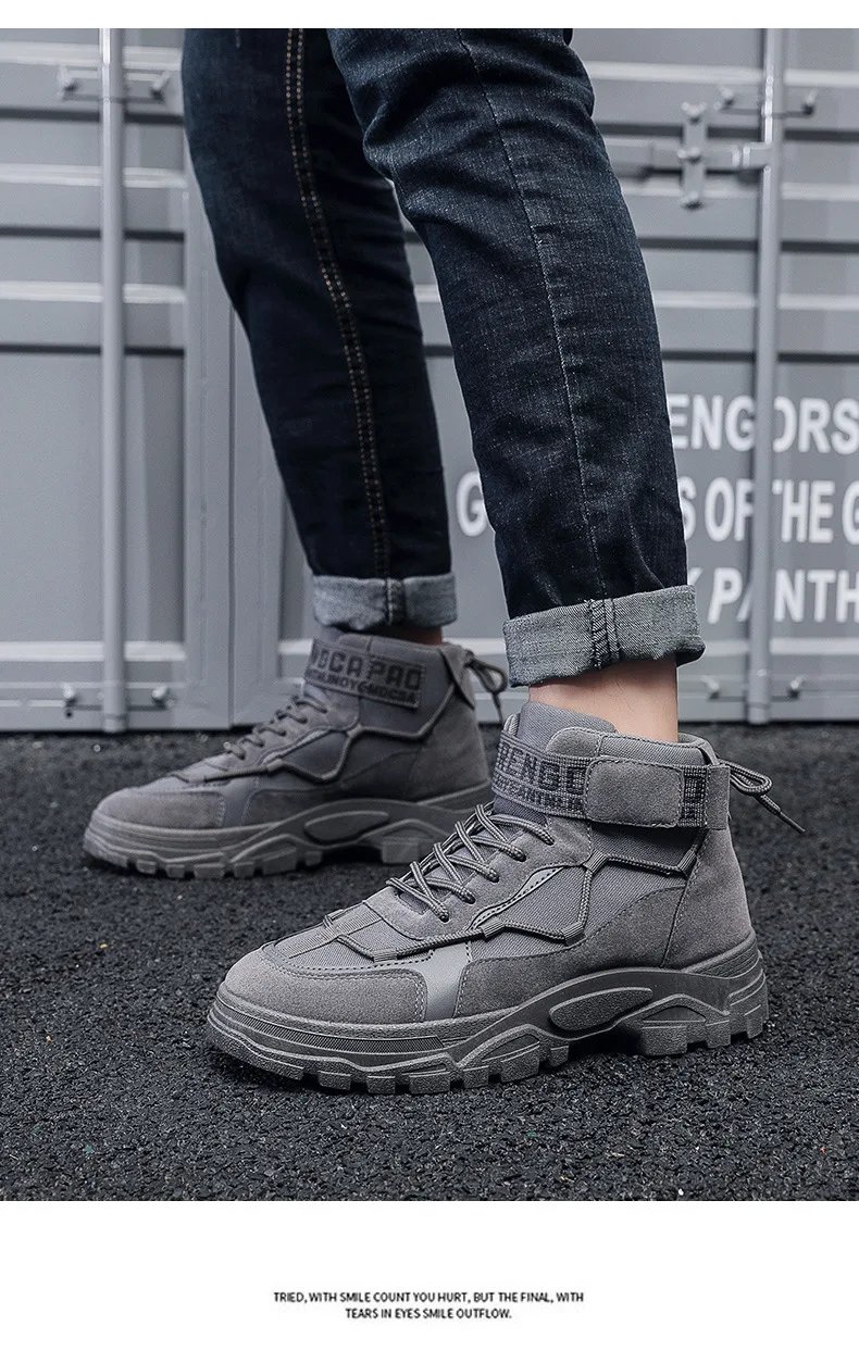 Chunky Boots for Men Ankle Boots 2023 New Outdoor Casual Men's Sneakers Boots Walking Shoes Male Martan Shoes for Men Designer