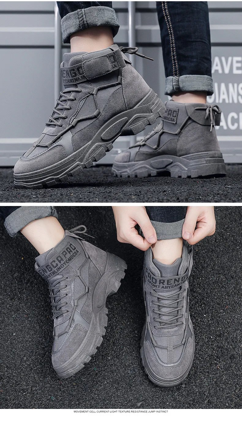 Chunky Boots for Men Ankle Boots 2023 New Outdoor Casual Men's Sneakers Boots Walking Shoes Male Martan Shoes for Men Designer