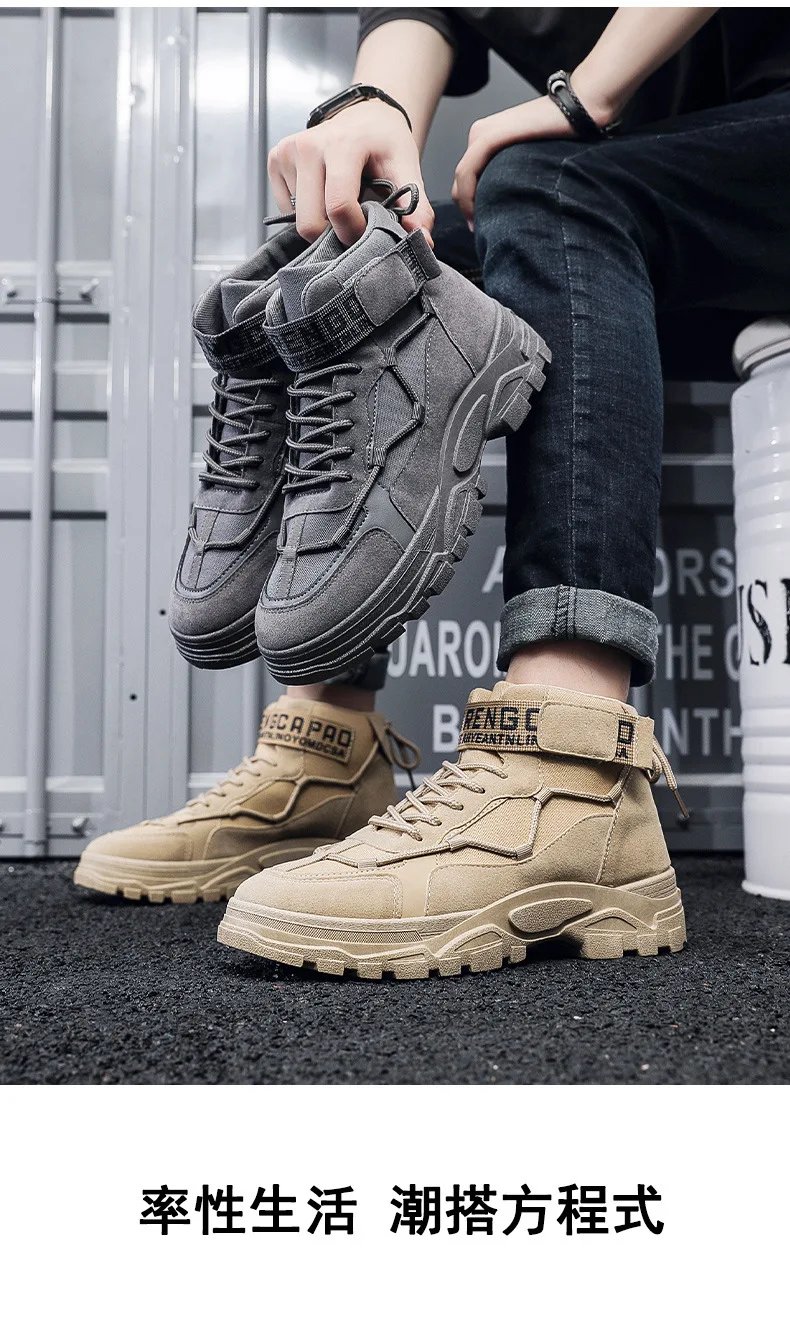 Chunky Boots for Men Ankle Boots 2023 New Outdoor Casual Men's Sneakers Boots Walking Shoes Male Martan Shoes for Men Designer