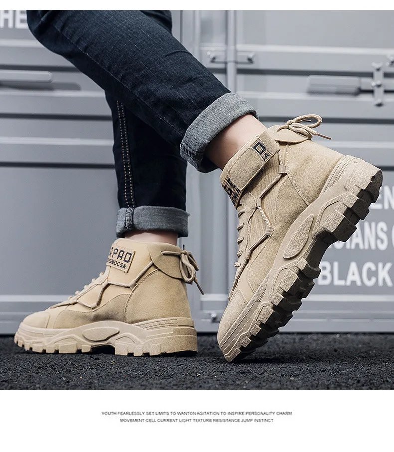 Chunky Boots for Men Ankle Boots 2023 New Outdoor Casual Men's Sneakers Boots Walking Shoes Male Martan Shoes for Men Designer