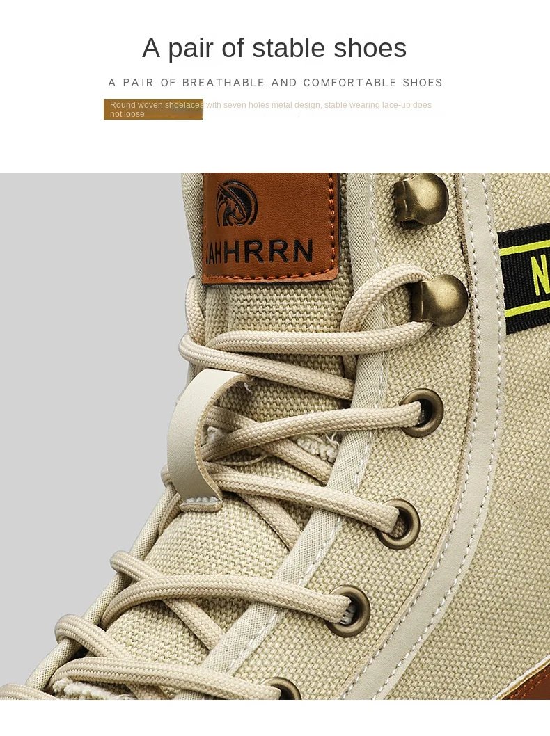 Men's Shoes 2023 New Autumn and Winter Breathable High-top Boots Heightened Thick-soled All Match Canvas Casual Shoes Mens Boots