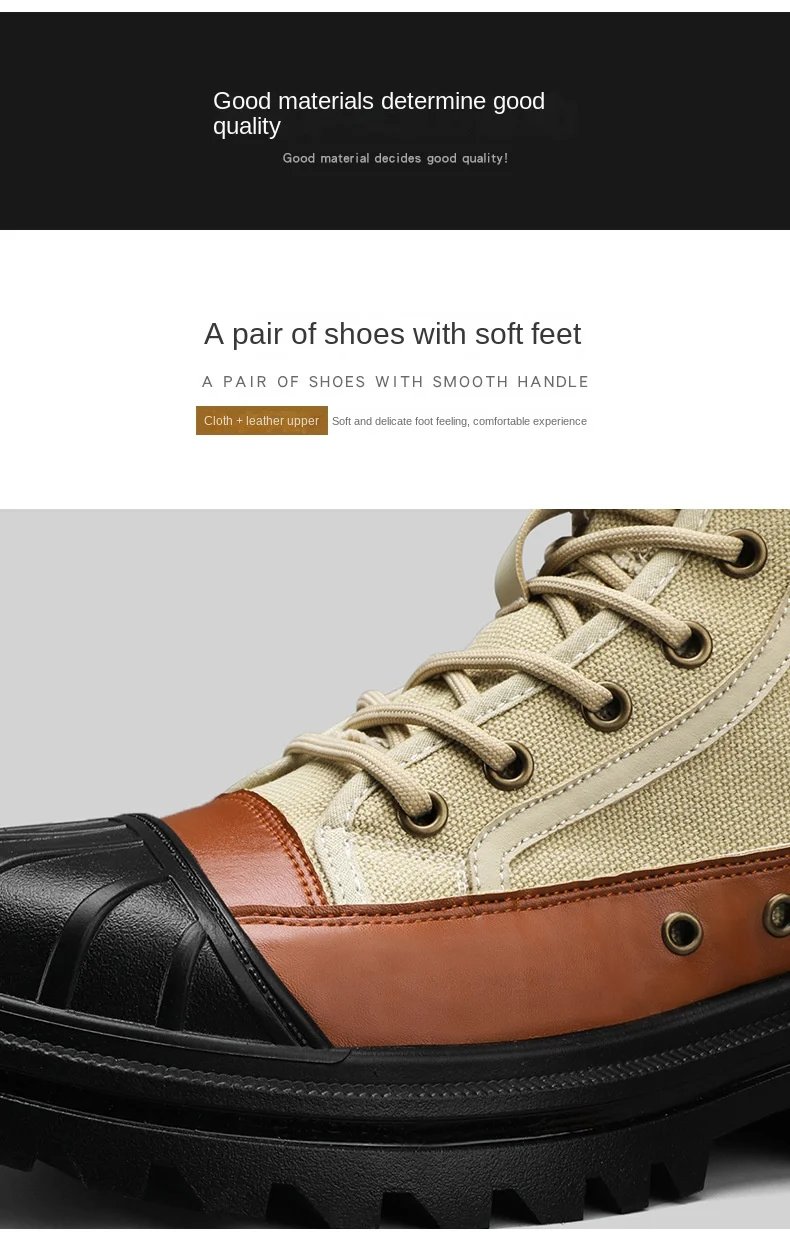 Men's Shoes 2023 New Autumn and Winter Breathable High-top Boots Heightened Thick-soled All Match Canvas Casual Shoes Mens Boots