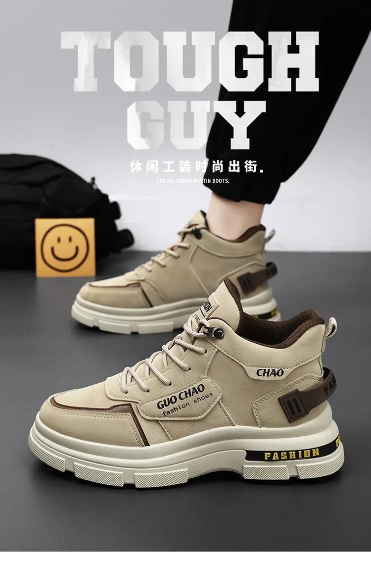 Mens Boots High Top Shoes Casual Winter Platform Designer Luxury Ankle Sport Chelsea Tactical Cowboy Work Safety Sneakers 안전화