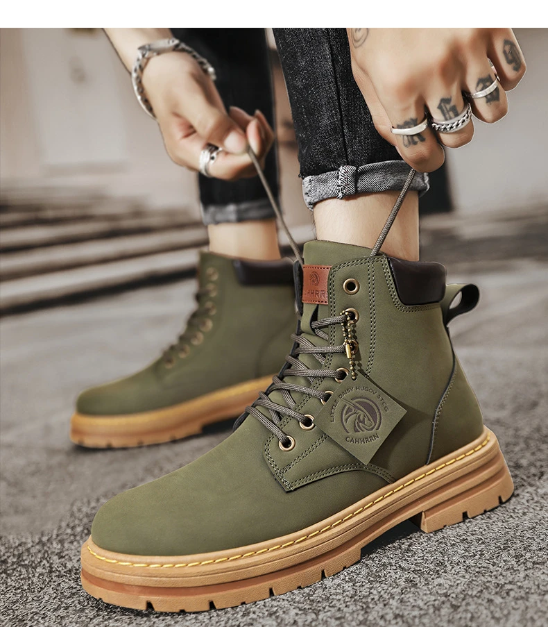 2024 mens high top boots mens leather shoes fashion motorcycle ankle boots mens winter boots comfortable platform desert boots 2024 mens high top boots mens leather shoes fashion motorcycle ankle boots mens winter boots comfortable platform desert boots