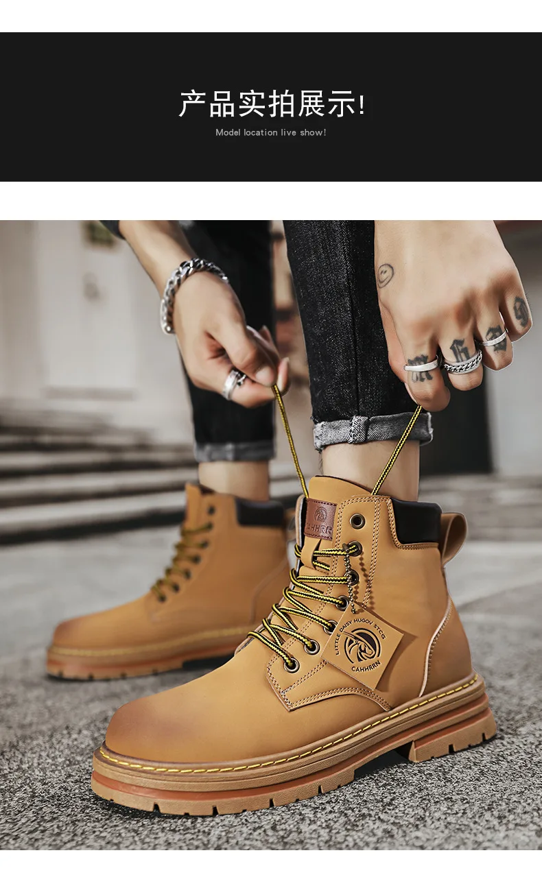 2024 mens high top boots mens leather shoes fashion motorcycle ankle boots mens winter boots comfortable platform desert boots 2024 mens high top boots mens leather shoes fashion motorcycle ankle boots mens winter boots comfortable platform desert boots
