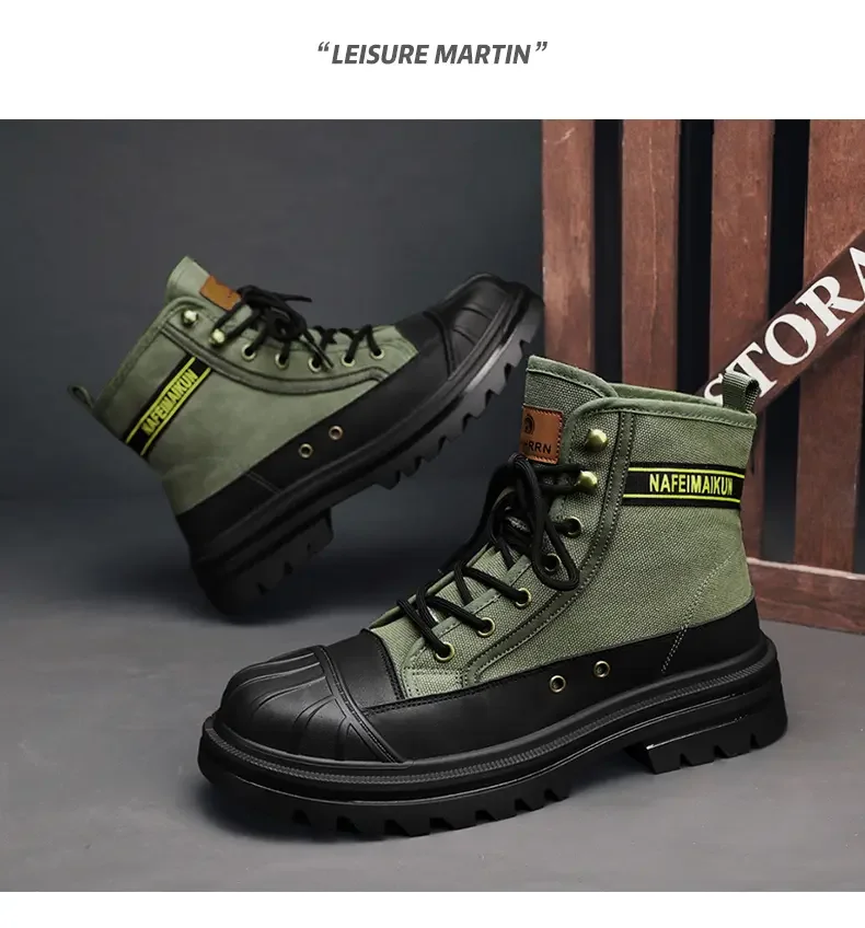 Shoes for Men Outdoor Male Booties 2023 Canvas Boots Toe Cap Anti-collision Shoes Winter Cotton Ankle Boots Fashion Military New Shoes for Men Outdoor Male Booties 2023 Canvas Boots Toe Cap Anti-collision Shoes Winter Cotton Ankle Boots Fashion Military New