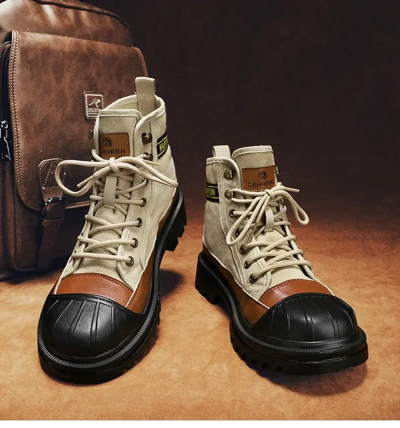 Shoes for Men Outdoor Male Booties 2023 Canvas Boots Toe Cap Anti-collision Shoes Winter Cotton Ankle Boots Fashion Military New Shoes for Men Outdoor Male Booties 2023 Canvas Boots Toe Cap Anti-collision Shoes Winter Cotton Ankle Boots Fashion Military New