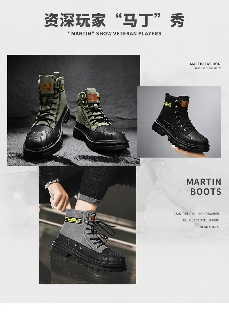 Shoes for Men Outdoor Male Booties 2023 Canvas Boots Toe Cap Anti-collision Shoes Winter Cotton Ankle Boots Fashion Military New Shoes for Men Outdoor Male Booties 2023 Canvas Boots Toe Cap Anti-collision Shoes Winter Cotton Ankle Boots Fashion Military New