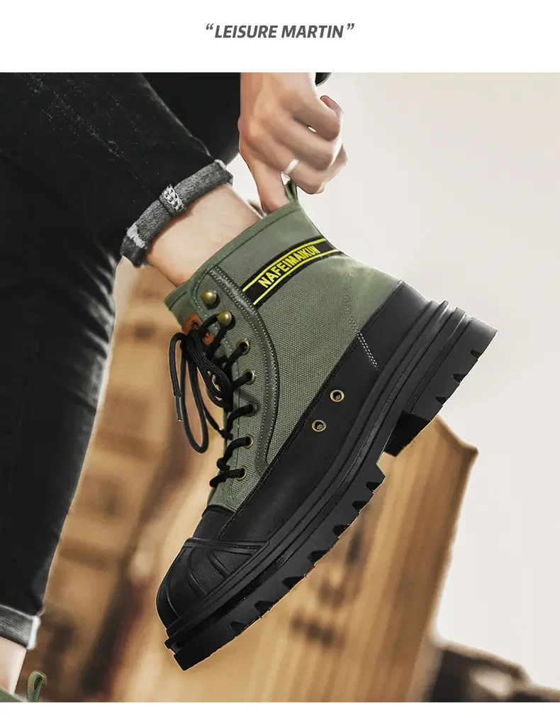 Shoes for Men Outdoor Male Booties 2023 Canvas Boots Toe Cap Anti-collision Shoes Winter Cotton Ankle Boots Fashion Military New Shoes for Men Outdoor Male Booties 2023 Canvas Boots Toe Cap Anti-collision Shoes Winter Cotton Ankle Boots Fashion Military New
