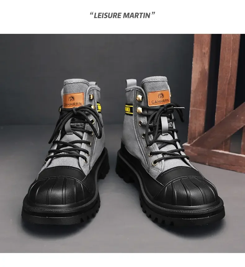 Shoes for Men Outdoor Male Booties 2023 Canvas Boots Toe Cap Anti-collision Shoes Winter Cotton Ankle Boots Fashion Military New Shoes for Men Outdoor Male Booties 2023 Canvas Boots Toe Cap Anti-collision Shoes Winter Cotton Ankle Boots Fashion Military New