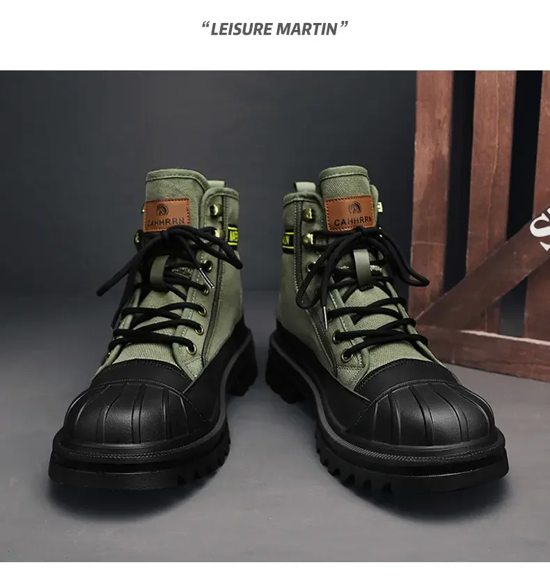 Shoes for Men Outdoor Male Booties 2023 Canvas Boots Toe Cap Anti-collision Shoes Winter Cotton Ankle Boots Fashion Military New Shoes for Men Outdoor Male Booties 2023 Canvas Boots Toe Cap Anti-collision Shoes Winter Cotton Ankle Boots Fashion Military New