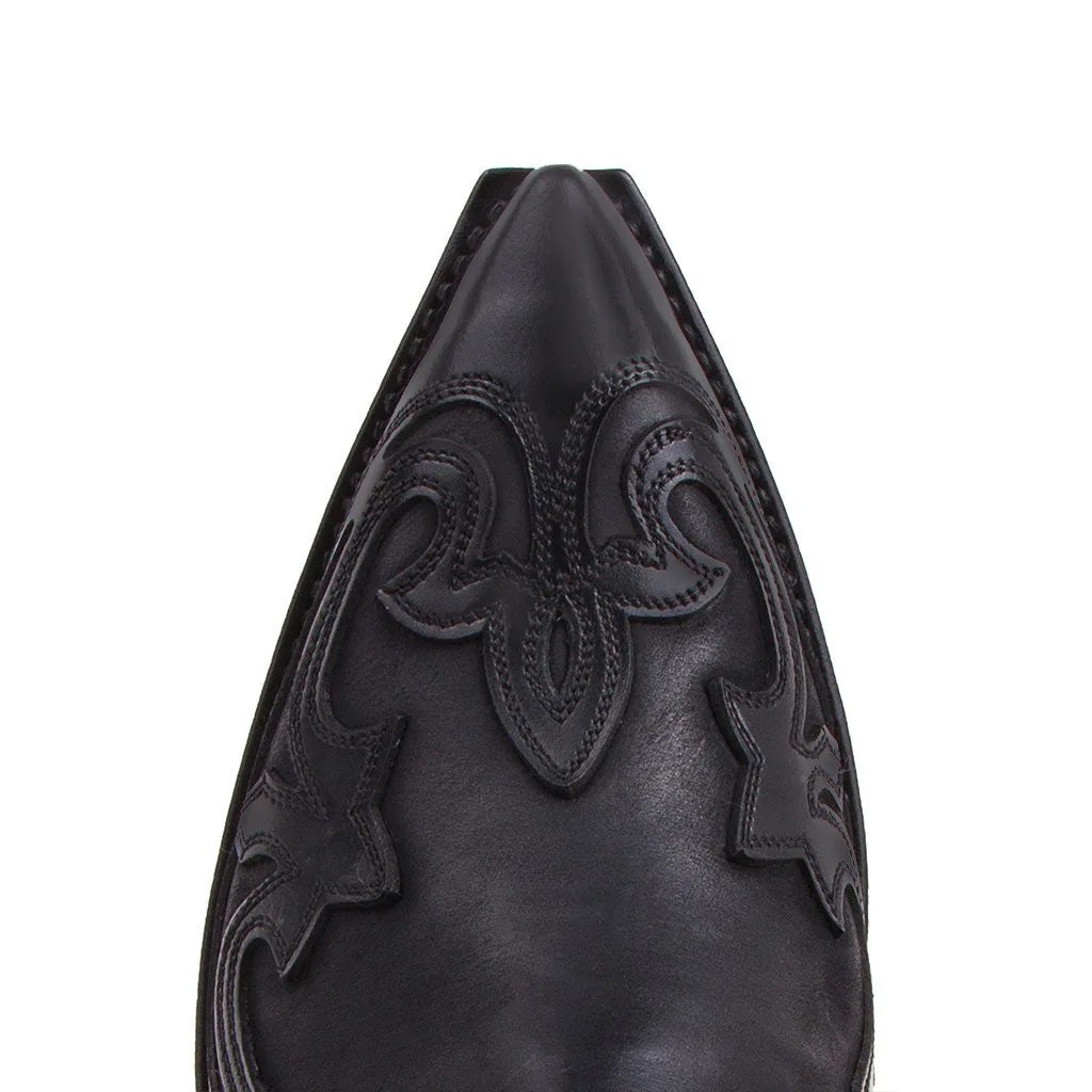 2024 Men's Western Cowboy Boots For Men Women Leather Ankle Boots Man Retro Embroidery Design Pointed Toe Shoes Plus Size 48