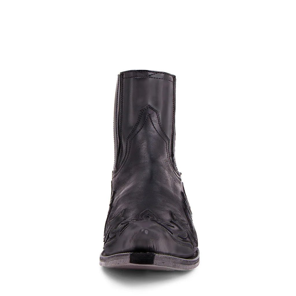 2024 Men's Western Cowboy Boots For Men Women Leather Ankle Boots Man Retro Embroidery Design Pointed Toe Shoes Plus Size 48