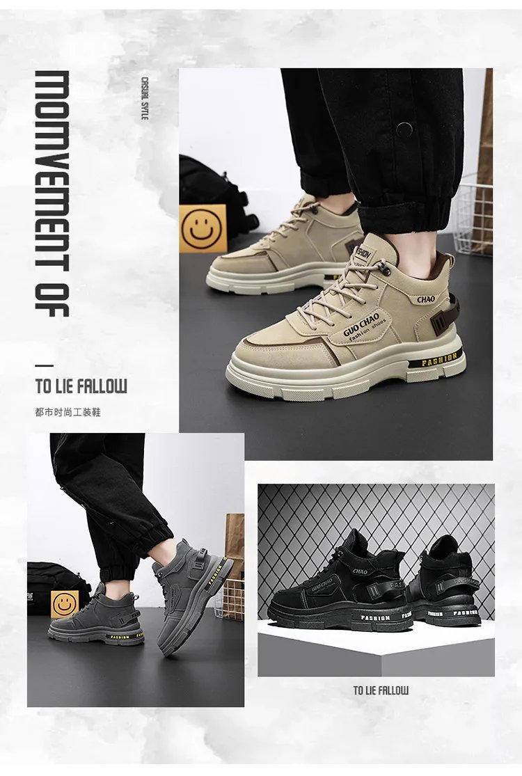 Mens Boots High Top Shoes Casual Winter Platform Designer Luxury Ankle Sport Chelsea Tactical Cowboy Work Safety Sneakers 안전화