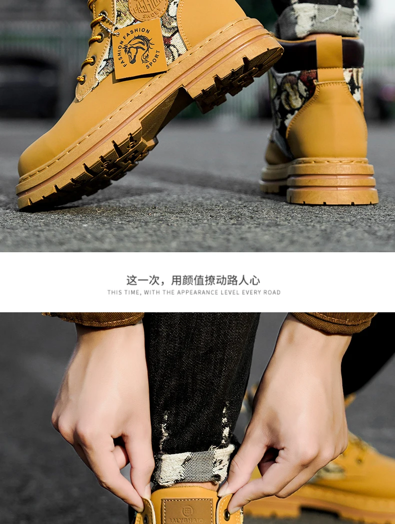 Mens Martin Boots Winter Mens Plush Graffiti Snow Shoes PU Leather Ankle Boots Vintage Style Outdoor Leisure Fall Shoes Lace Up Mens Martin Boots Winter Mens Plush Graffiti Snow Shoes PU Leather Ankle Boots Vintage Style Outdoor Leisure Fall Shoes Lace Up