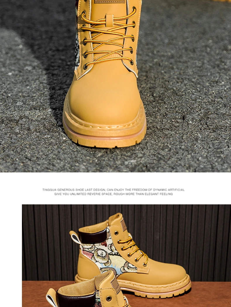Mens Martin Boots Winter Mens Plush Graffiti Snow Shoes PU Leather Ankle Boots Vintage Style Outdoor Leisure Fall Shoes Lace Up Mens Martin Boots Winter Mens Plush Graffiti Snow Shoes PU Leather Ankle Boots Vintage Style Outdoor Leisure Fall Shoes Lace Up