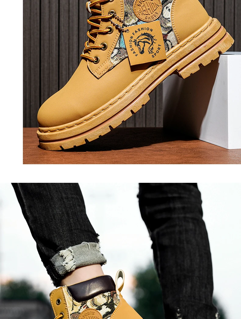 Mens Martin Boots Winter Mens Plush Graffiti Snow Shoes PU Leather Ankle Boots Vintage Style Outdoor Leisure Fall Shoes Lace Up Mens Martin Boots Winter Mens Plush Graffiti Snow Shoes PU Leather Ankle Boots Vintage Style Outdoor Leisure Fall Shoes Lace Up