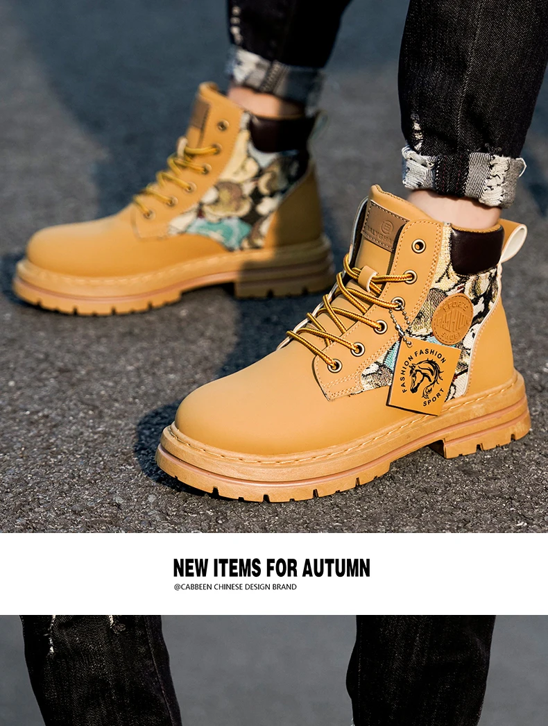 Mens Martin Boots Winter Mens Plush Graffiti Snow Shoes PU Leather Ankle Boots Vintage Style Outdoor Leisure Fall Shoes Lace Up Mens Martin Boots Winter Mens Plush Graffiti Snow Shoes PU Leather Ankle Boots Vintage Style Outdoor Leisure Fall Shoes Lace Up