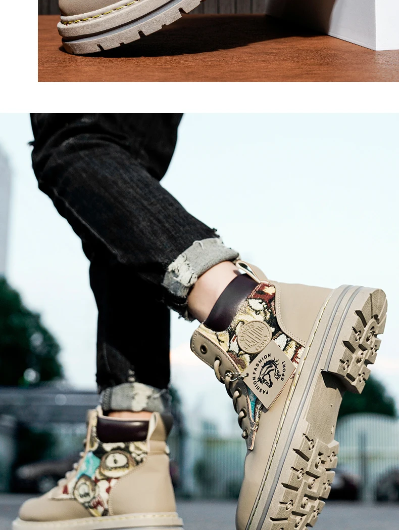 Mens Martin Boots Winter Mens Plush Graffiti Snow Shoes PU Leather Ankle Boots Vintage Style Outdoor Leisure Fall Shoes Lace Up Mens Martin Boots Winter Mens Plush Graffiti Snow Shoes PU Leather Ankle Boots Vintage Style Outdoor Leisure Fall Shoes Lace Up