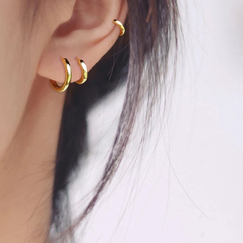 2022 New Simple Stainless Steel Small Hoop Earrings for Women Men Cartilage Ear Piercing Jewelry Pendientes Hombre Mujer