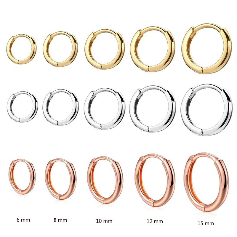 2022 New Simple Stainless Steel Small Hoop Earrings for Women Men Cartilage Ear Piercing Jewelry Pendientes Hombre Mujer