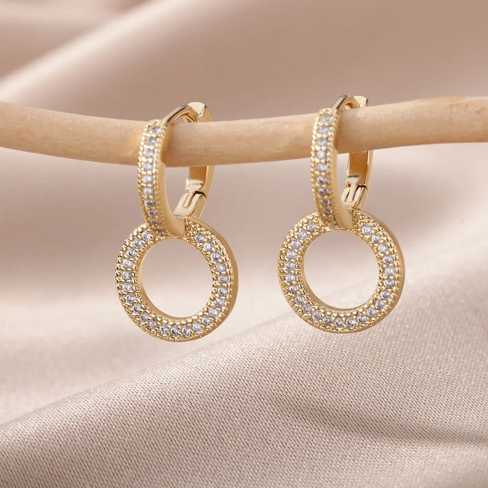 Zircon Round Hoop Earrings for Women Stainless Steel Round Circle Heart Evil Blue Earring Female Fashion Party Jewelry Gift BFF Zircon Round Hoop Earrings for Women Stainless Steel Round Circle Heart Evil Blue Earring Female Fashion Party Jewelry Gift BFF