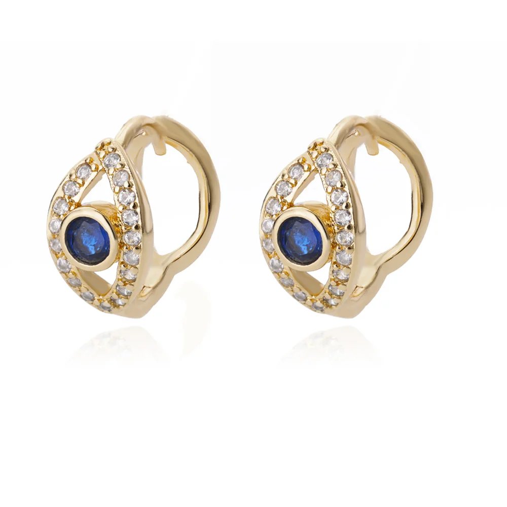 Zircon Round Hoop Earrings for Women Stainless Steel Round Circle Heart Evil Blue Earring Female Fashion Party Jewelry Gift BFF Zircon Round Hoop Earrings for Women Stainless Steel Round Circle Heart Evil Blue Earring Female Fashion Party Jewelry Gift BFF