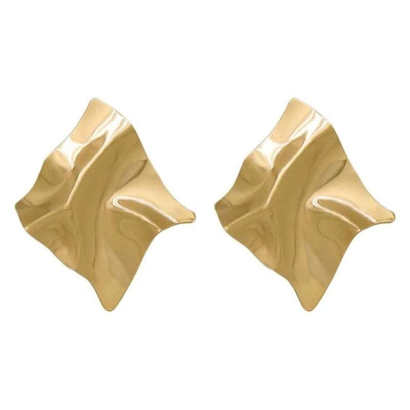 Gold Color Metal Drop Earrings Irregular Hollow Heart Pendants Earrings Twisted Geometric Personality Earrings for Women Gold Color Metal Drop Earrings Irregular Hollow Heart Pendants Earrings Twisted Geometric Personality Earrings for Women