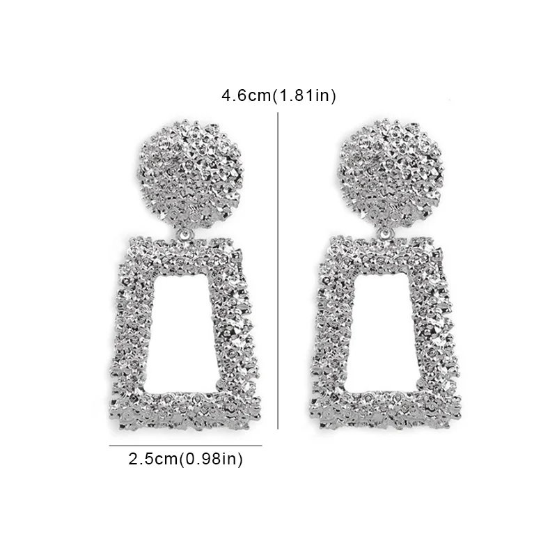Gold Color Metal Drop Earrings Irregular Hollow Heart Pendants Earrings Twisted Geometric Personality Earrings for Women Gold Color Metal Drop Earrings Irregular Hollow Heart Pendants Earrings Twisted Geometric Personality Earrings for Women