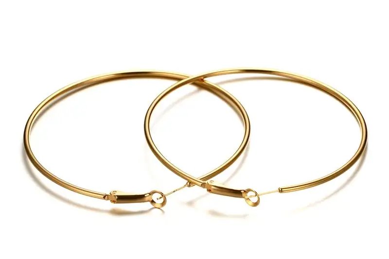 40-80mm Exaggerated Big Smooth Circle Hoop Earrings for Women Aros Simple Round Loop Ear Wedding Jewelry Brincos Cool Gift 40-80mm Exaggerated Big Smooth Circle Hoop Earrings for Women Aros Simple Round Loop Ear Wedding Jewelry Brincos Cool Gift
