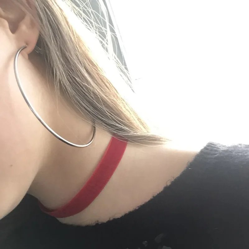 40-80mm Exaggerated Big Smooth Circle Hoop Earrings for Women Aros Simple Round Loop Ear Wedding Jewelry Brincos Cool Gift 40-80mm Exaggerated Big Smooth Circle Hoop Earrings for Women Aros Simple Round Loop Ear Wedding Jewelry Brincos Cool Gift