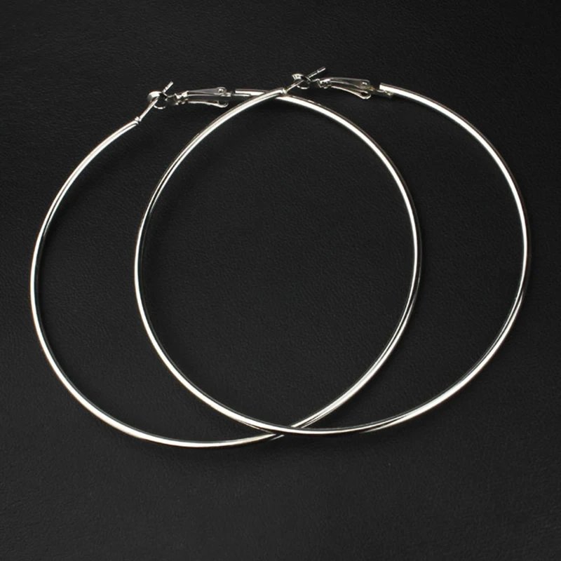 40-80mm Exaggerated Big Smooth Circle Hoop Earrings for Women Aros Simple Round Loop Ear Wedding Jewelry Brincos Cool Gift 40-80mm Exaggerated Big Smooth Circle Hoop Earrings for Women Aros Simple Round Loop Ear Wedding Jewelry Brincos Cool Gift