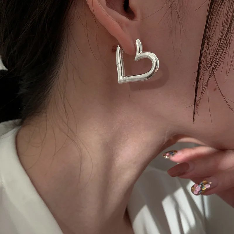 925 Sterling Silver Vintage Heart Earrings For Women Trendy Earring Jewelry Prevent Allergy Party Accessories G 925 Sterling Silver Vintage Heart Earrings For Women Trendy Earring Jewelry Prevent Allergy Party Accessories G
