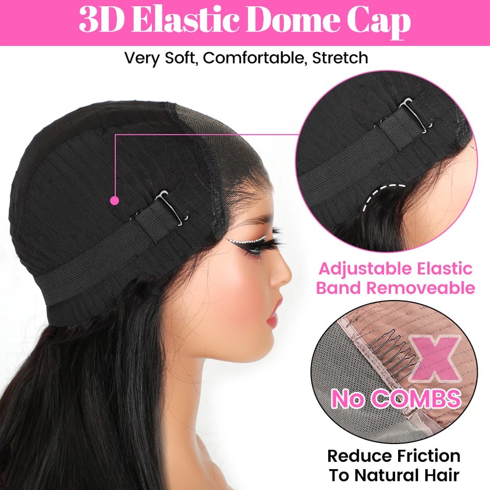 ISEE Hair Glueless Wigs Human Hair Ready To Wear Straight Glueless Preplucked Wear And Go Wigs HD Lace Front Wigs PreCut Lace