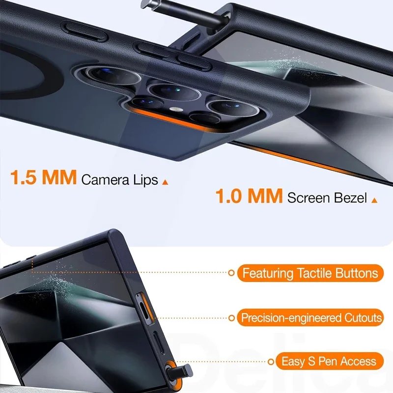 UYUXIO Magnetic Mobile Phone Case with Kickstand for Samsung Galaxy S25 S24 S23 Ultra FE S22 Plus Cover Stand Cases with Holder UYUXIO Magnetic Mobile Phone Case with Kickstand for Samsung Galaxy S25 S24 S23 Ultra FE S22 Plus Cover Stand Cases with Holder