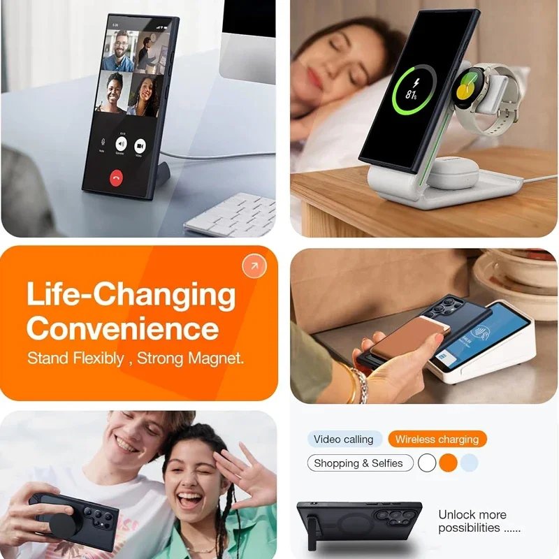 UYUXIO Magnetic Mobile Phone Case with Kickstand for Samsung Galaxy S25 S24 S23 Ultra FE S22 Plus Cover Stand Cases with Holder UYUXIO Magnetic Mobile Phone Case with Kickstand for Samsung Galaxy S25 S24 S23 Ultra FE S22 Plus Cover Stand Cases with Holder