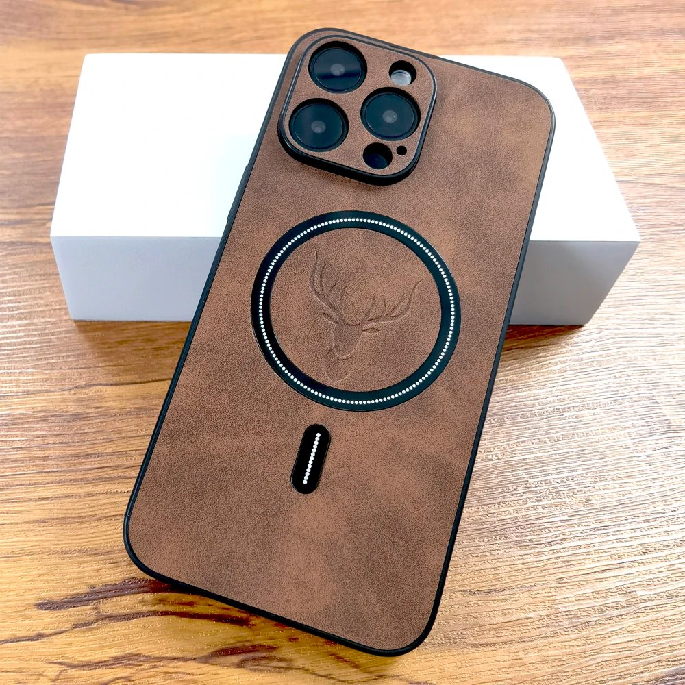 Luxury PU Leather Deer Case For iPhone 16 15 14 13 12 11 Pro Max Plus 15Pro 14Pro 13Pro ProMax For Magsafe Wireless Charge Cover Luxury PU Leather Deer Case For iPhone 16 15 14 13 12 11 Pro Max Plus 15Pro 14Pro 13Pro ProMax For Magsafe Wireless Charge Cover