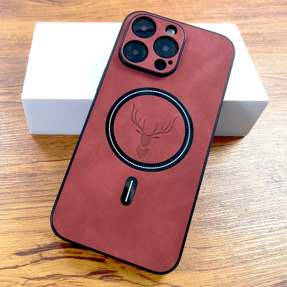 Luxury PU Leather Deer Case For iPhone 16 15 14 13 12 11 Pro Max Plus 15Pro 14Pro 13Pro ProMax For Magsafe Wireless Charge Cover Luxury PU Leather Deer Case For iPhone 16 15 14 13 12 11 Pro Max Plus 15Pro 14Pro 13Pro ProMax For Magsafe Wireless Charge Cover