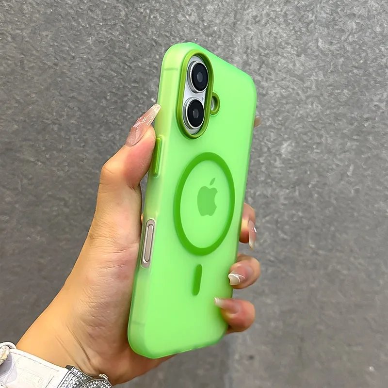 for Magsafe Candy Color Contrast Lanyard Case for iPhone 16 15 Pro Max 14 Plus 11 12 13 16e Hand Wrist Strap Matte Soft Cover