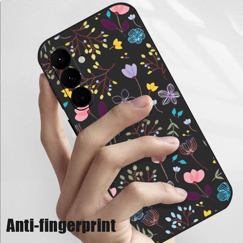 Luxury Flower Print Lanyard Case For Samsung Galaxy A55 A54 5G A35 A25 A15 A14 A34 A52 S21 FE S22 S23 S24 Ultra Silicone Cover