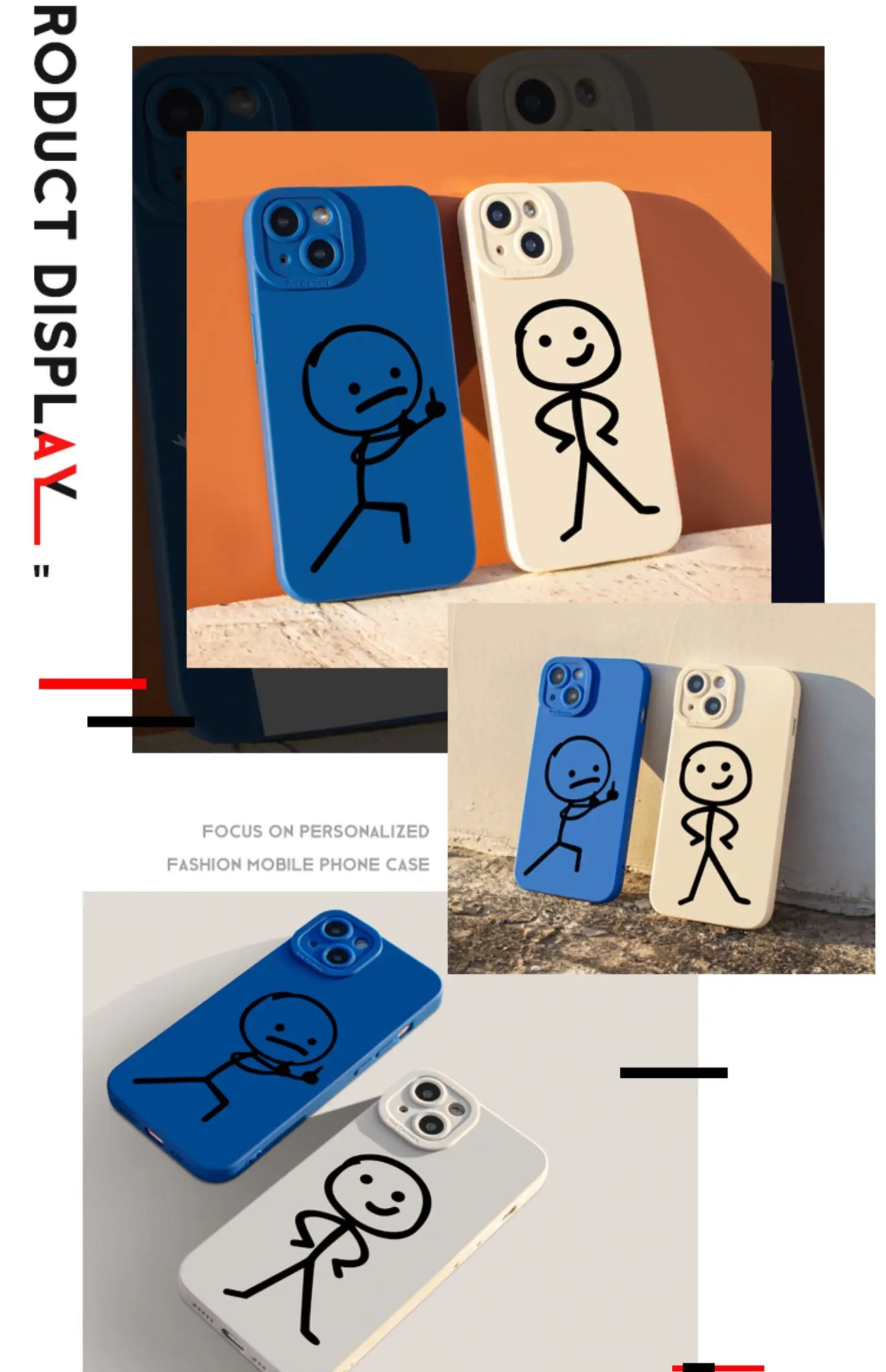 Cute Cartoon Matchman Matte Silicone Phone Case For iPhone 16 11 12 13 14 15 Pro Max XR XS X 7 8 Plus SE2 16E Soft Back Cover