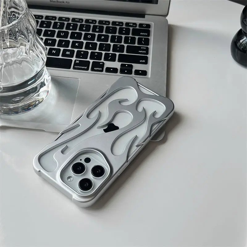 New 3D Flame pattern Hollow Slim Phone Case for iPhone 16 15 14 13 12 11 Pro Max 16E 15 14 16 Plus Shockproof Protective Cover New 3D Flame pattern Hollow Slim Phone Case for iPhone 16 15 14 13 12 11 Pro Max 16E 15 14 16 Plus Shockproof Protective Cover