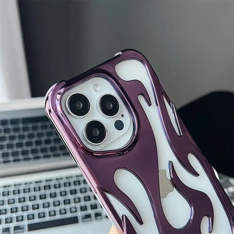New 3D Flame pattern Hollow Slim Phone Case for iPhone 16 15 14 13 12 11 Pro Max 16E 15 14 16 Plus Shockproof Protective Cover New 3D Flame pattern Hollow Slim Phone Case for iPhone 16 15 14 13 12 11 Pro Max 16E 15 14 16 Plus Shockproof Protective Cover